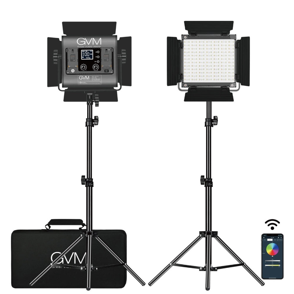 【上洛】GVM 800D-RGB 2L 雙燈組 含腳架 平板燈 多彩 攝影燈 持續平板燈 攝影棚 直播 商品 人像