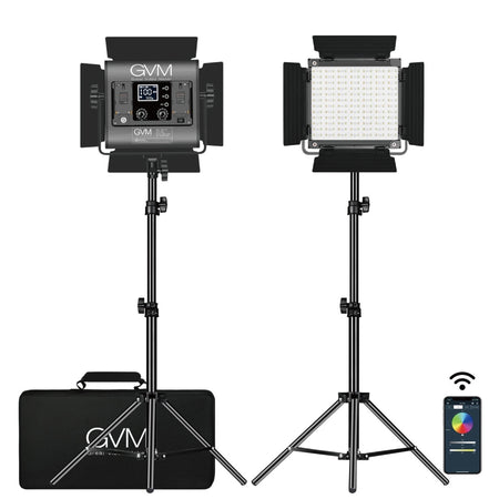 【上洛】GVM 800D-RGB 2L 雙燈組 含腳架 平板燈 多彩 攝影燈 持續平板燈 攝影棚 直播 商品 人像