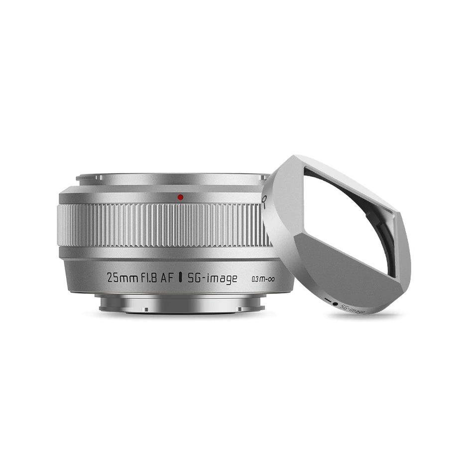 【深光 SG image】AF 25mm F1.8 APS-C 自動對焦定焦鏡頭-銀色 (附遮光罩) (X卡口)