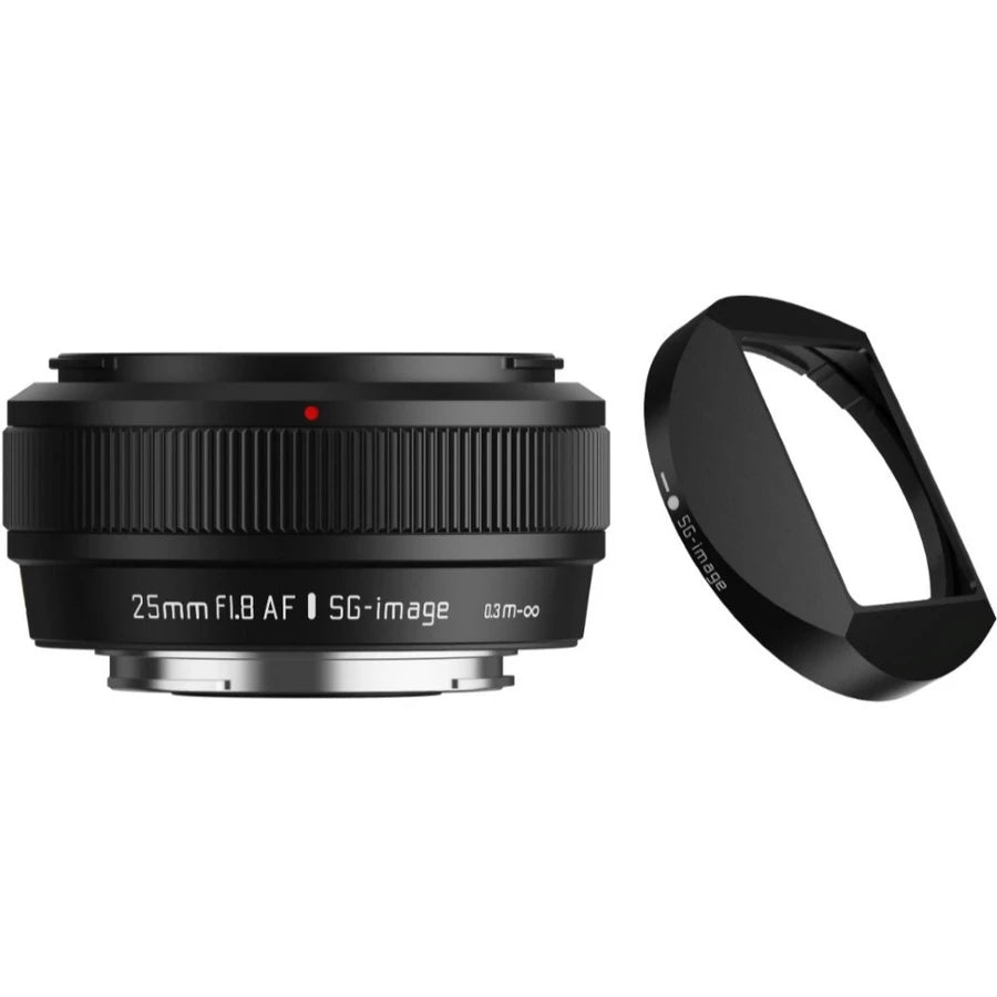 【深光 SG image】AF 25mm F1.8 APS-C 自動對焦定焦鏡頭-黑色 (附遮光罩) (E/Z/X卡口)